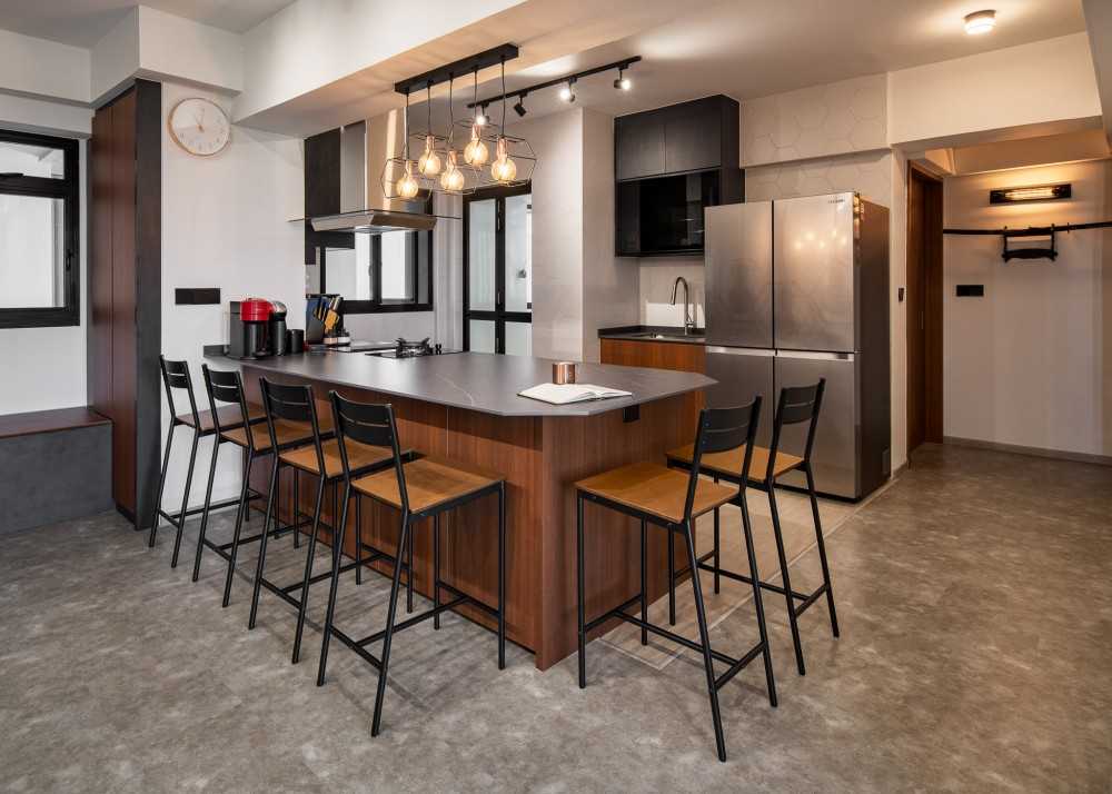 Modern Dining Room with Chandelier and Dining Table