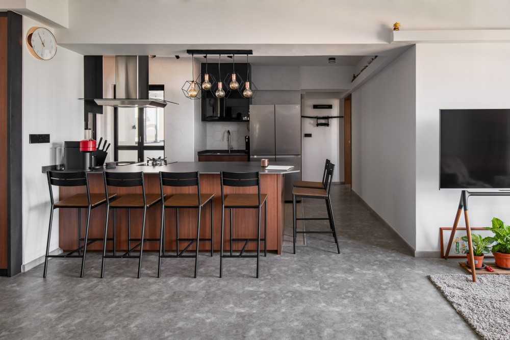 Modern Dining Room with Cove Lighting and Drop Ceiling