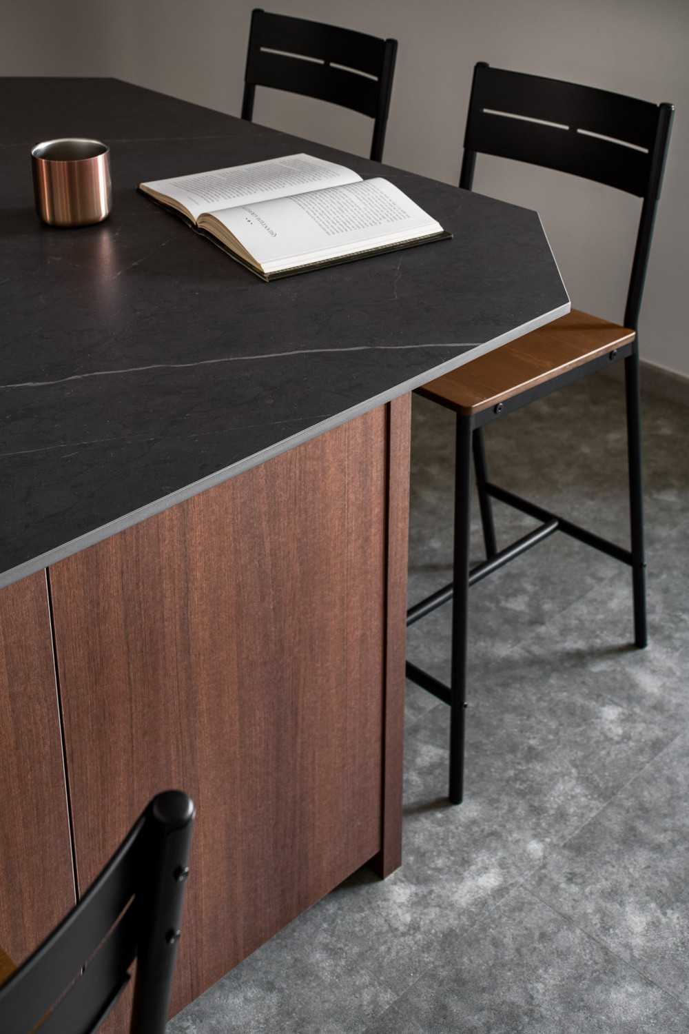 Modern Dining Room with Drop Ceiling and Dining Table