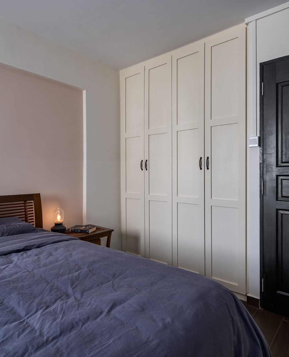 Country Bedroom with Platform Bed and Wardrobe