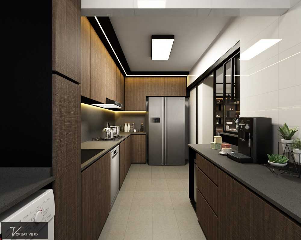 Industrial Kitchen with Mosaic and Breakfast Counter