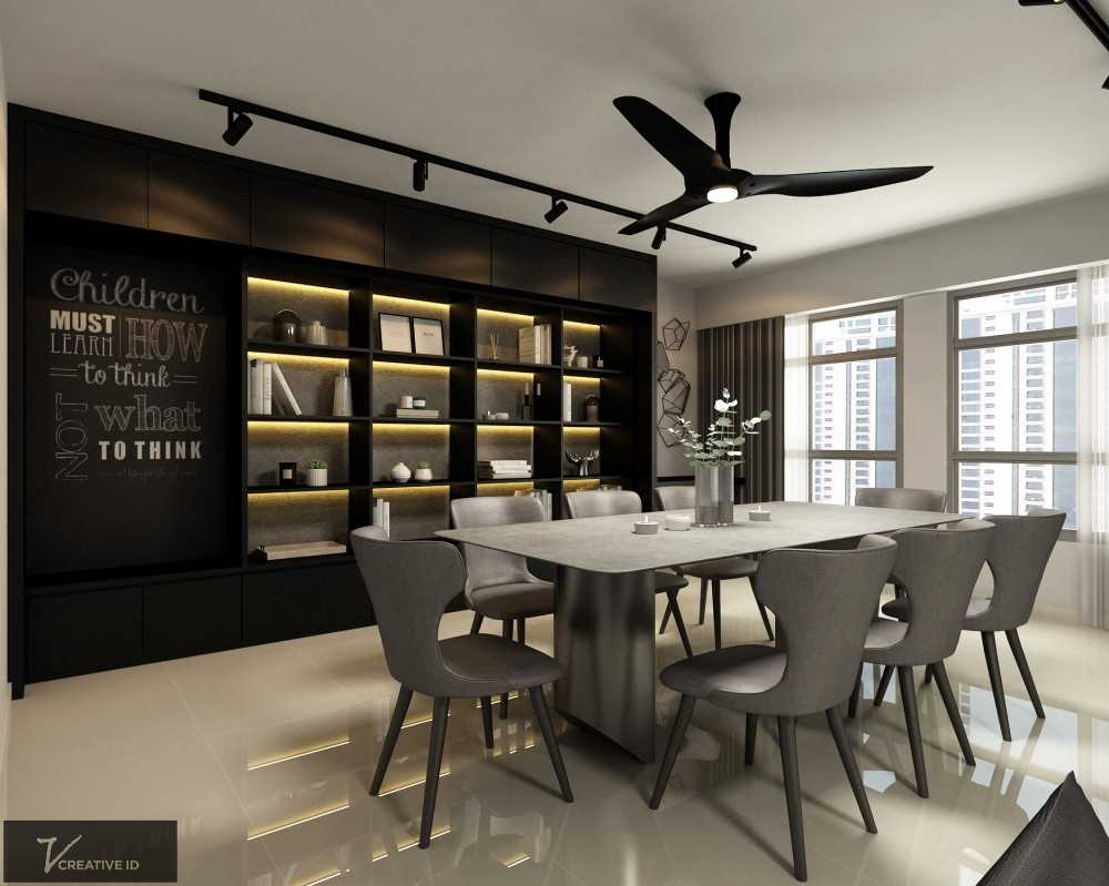 Industrial Dining Room with Dining Table and Lighting