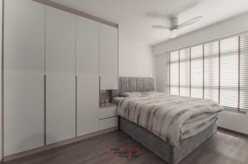 Scandinavian Bedroom with Vinyl Flooring and Wardrobe