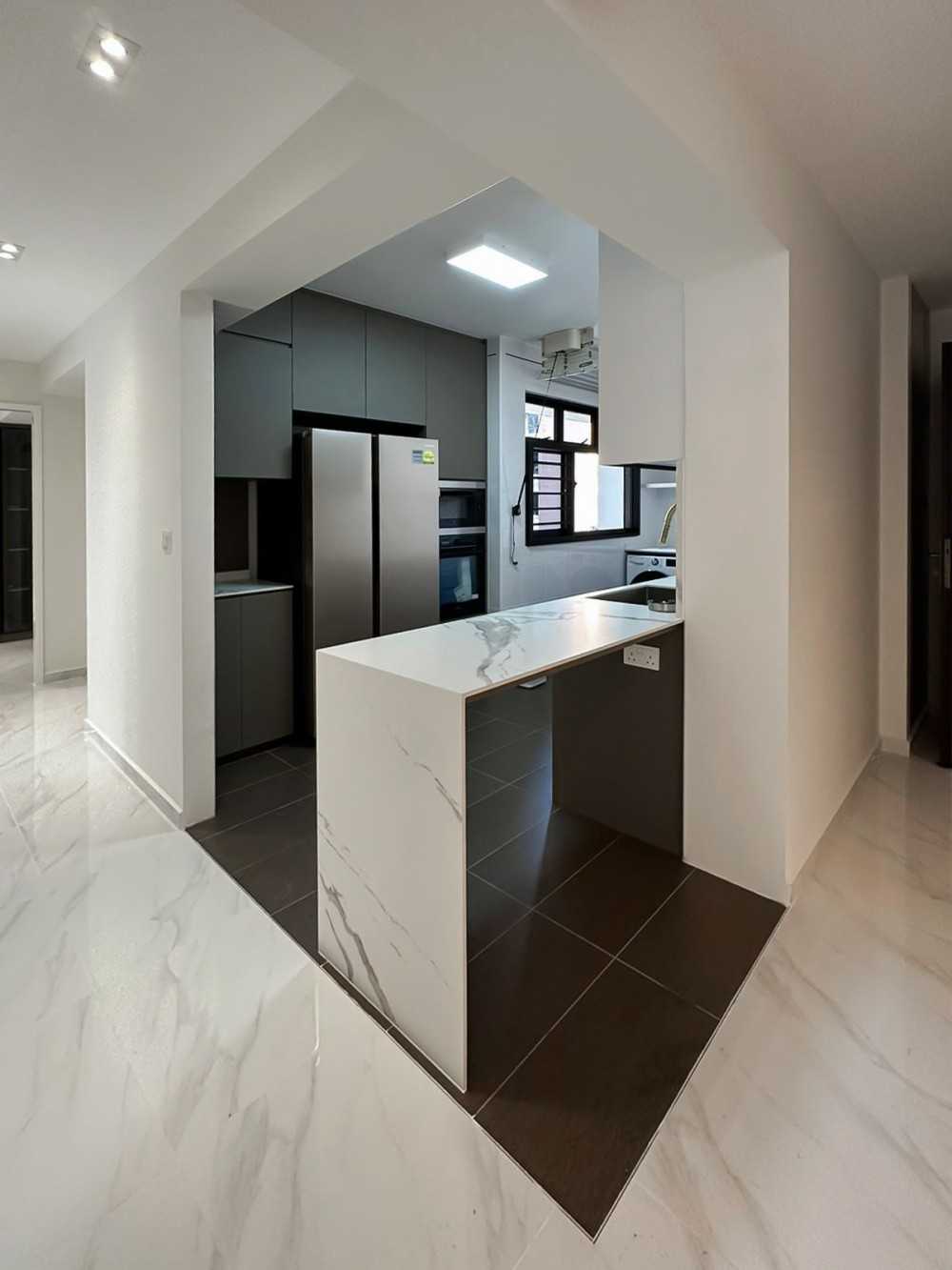 Scandinavian Kitchen with Kitchen Window and Kitchen Island