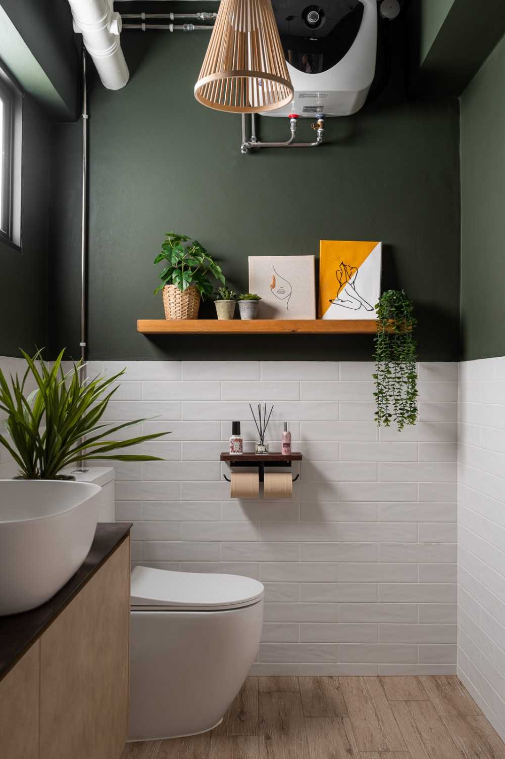 Scandinavian Bathroom with Bathroom Storage and Bathroom Sinks