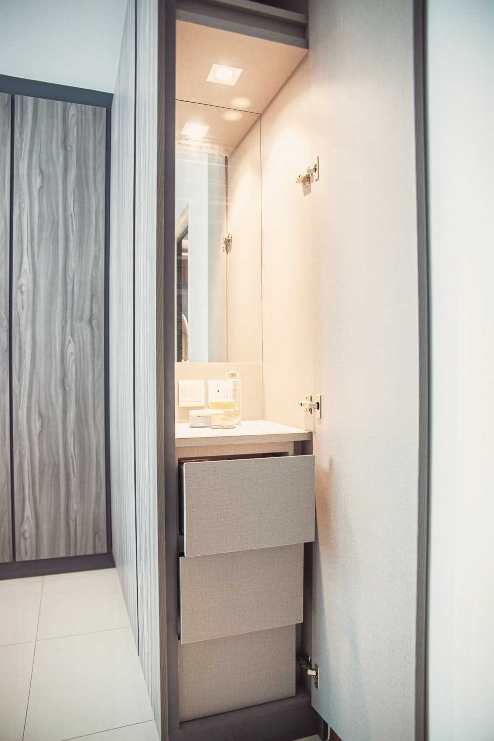 Scandinavian Bedroom with Wardrobe and Downlights