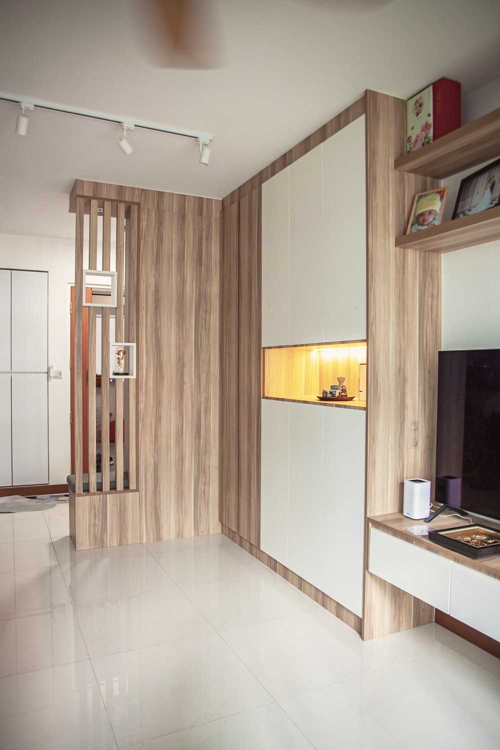 Scandinavian Living Room with TV and Display Cabinets