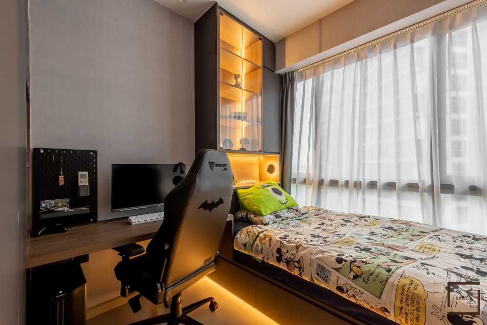 Contemporary Kids Room with Children's Storage and Children's Beds