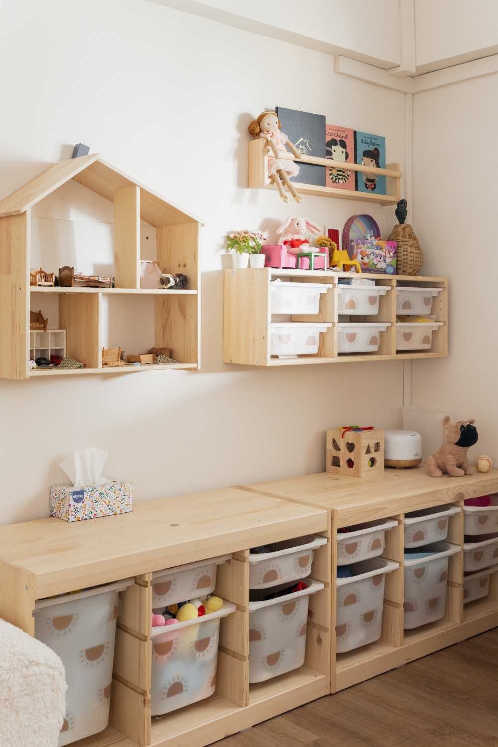 Contemporary Kids Room with Toys and Children's Storage