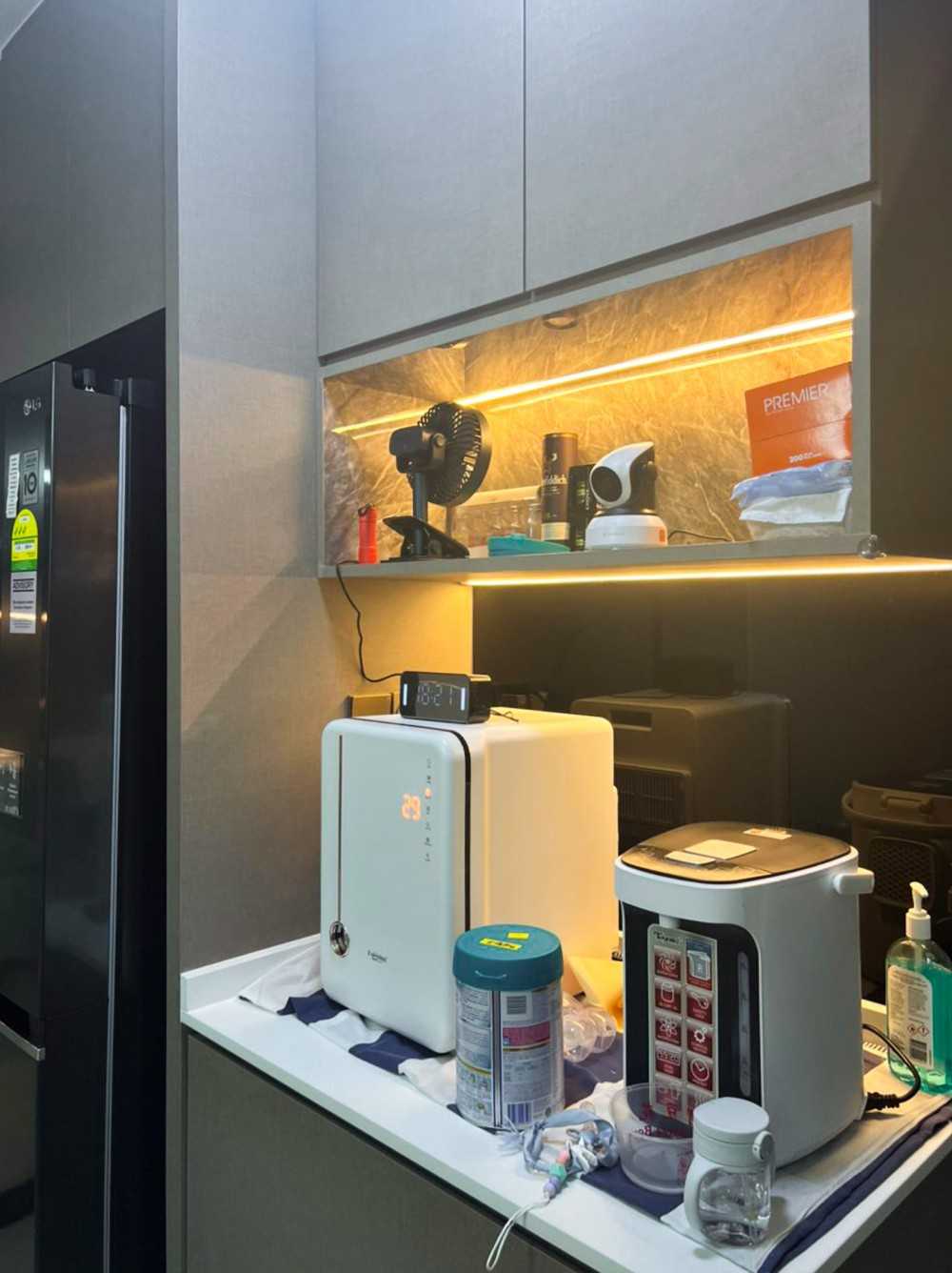 Scandinavian Kitchen with Kitchen Accessories and Paintings