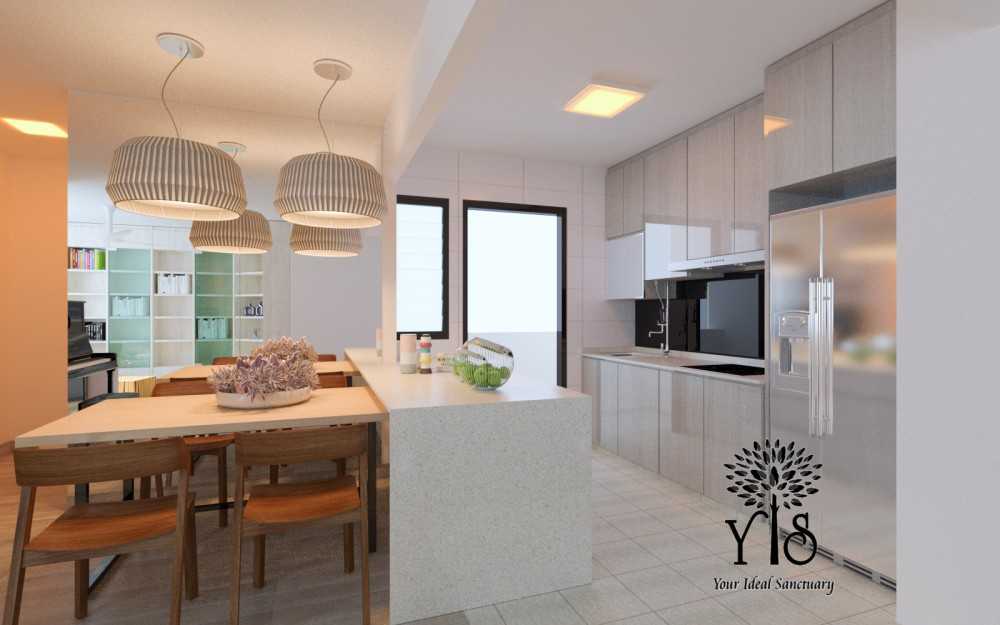 Contemporary Kitchen with Countertop and Kitchen Island