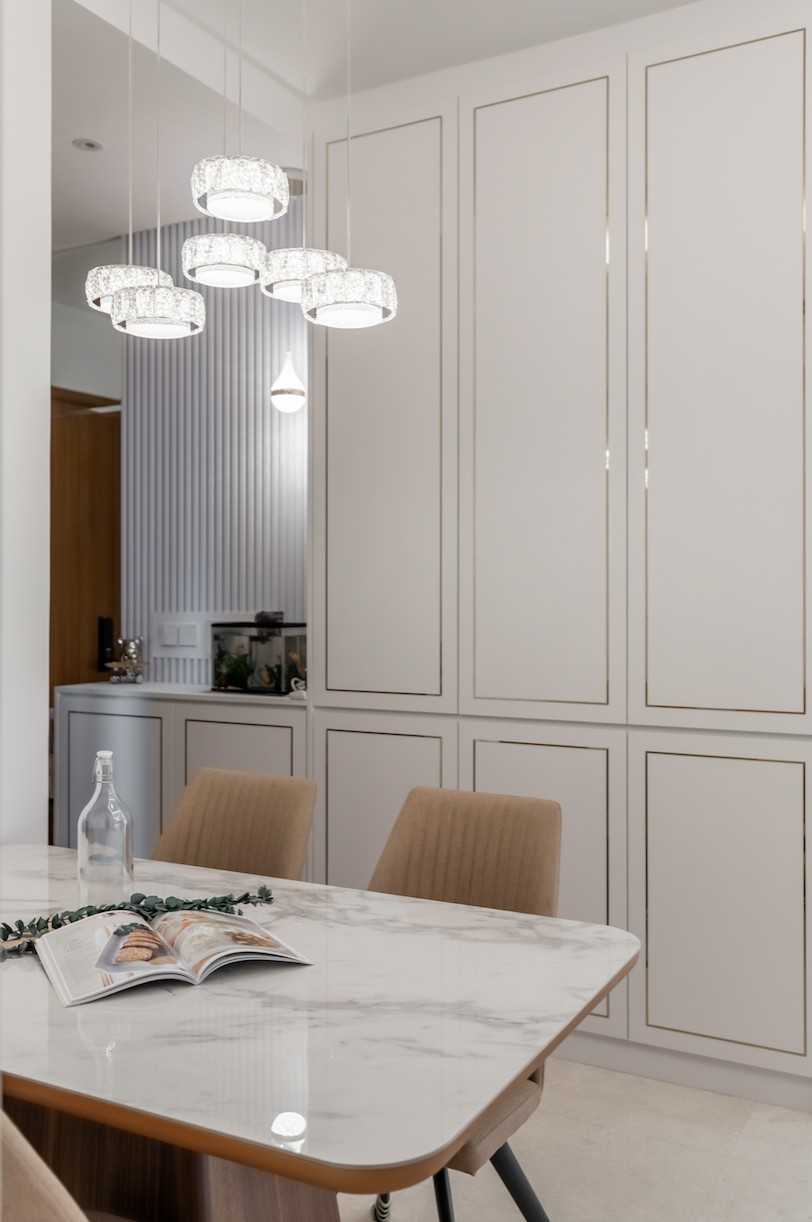 Modern Dining Room with Ceiling Light and Dining Table