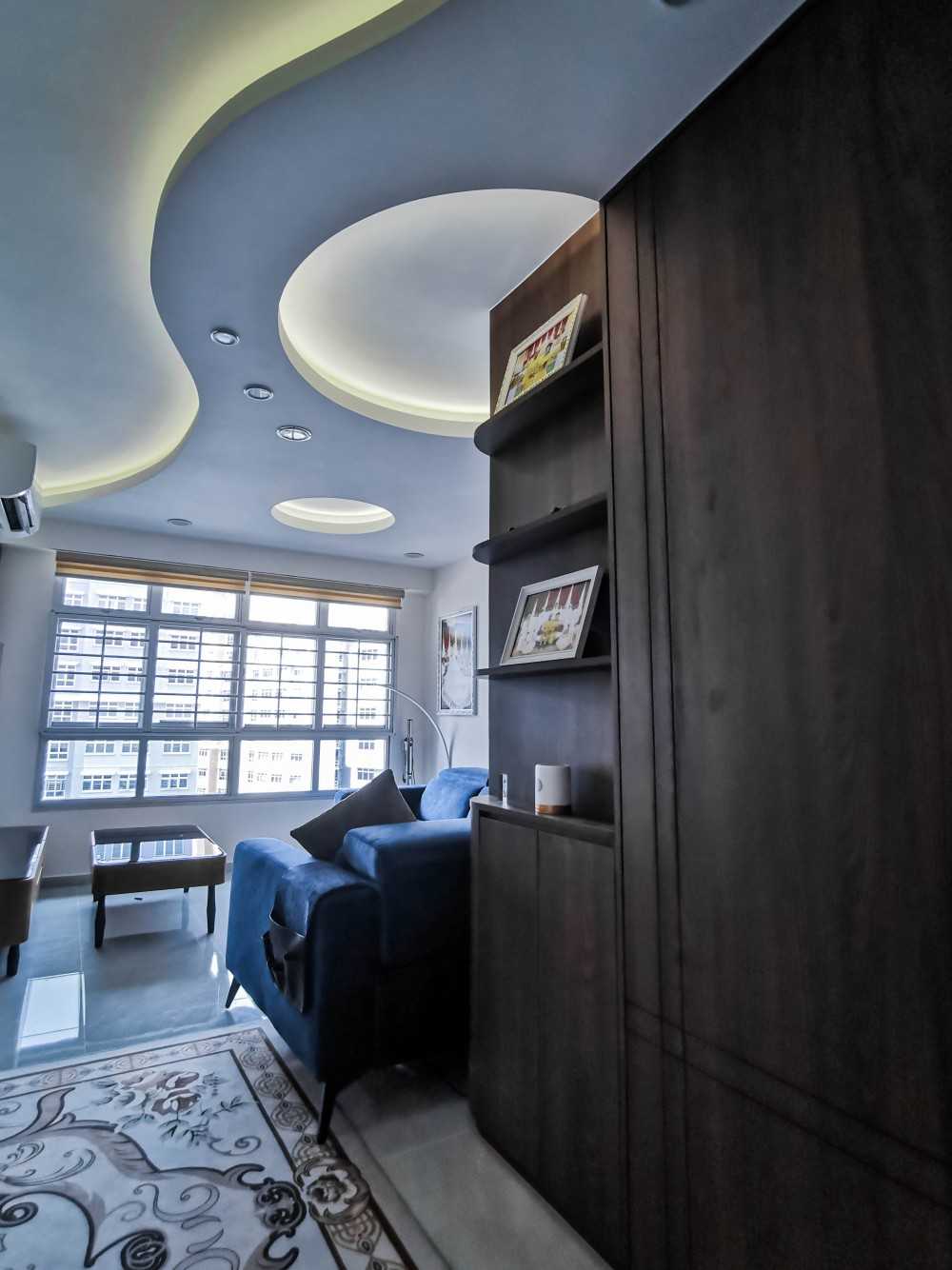 Contemporary Entryway with Cove Lighting and Drop Ceiling