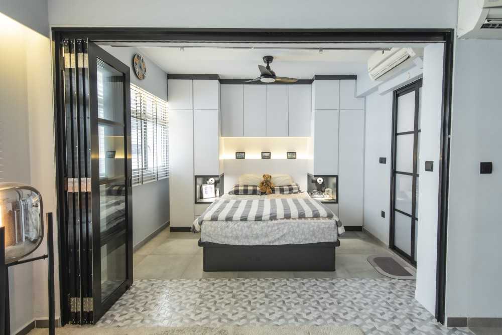 Modern Bedroom with Wardrobe and Built-in Bed