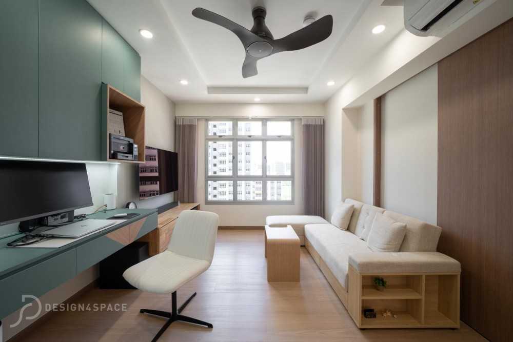 Scandinavian Living Room with TV Console and Sofa