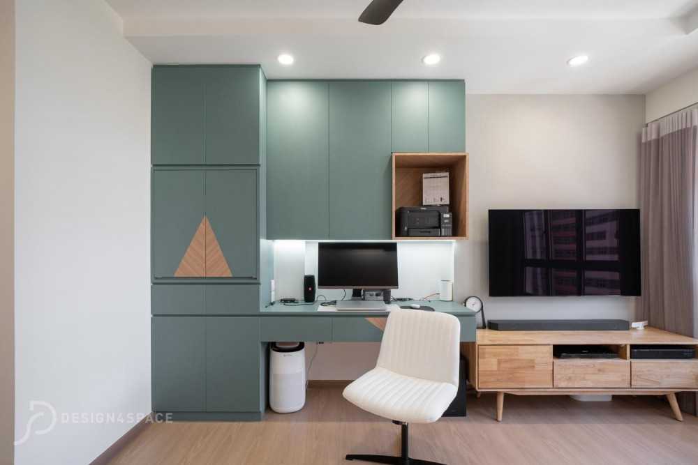 Scandinavian Living Room with Vinyl Flooring and Sofa