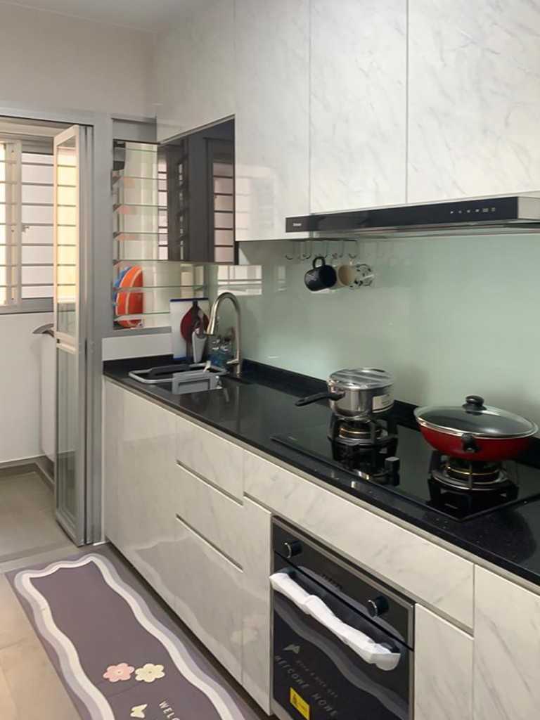 Scandinavian Kitchen with Kitchen Window and Kitchen Accessories