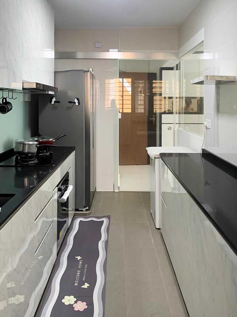 Scandinavian Kitchen with Kitchen Accessories and Paintings