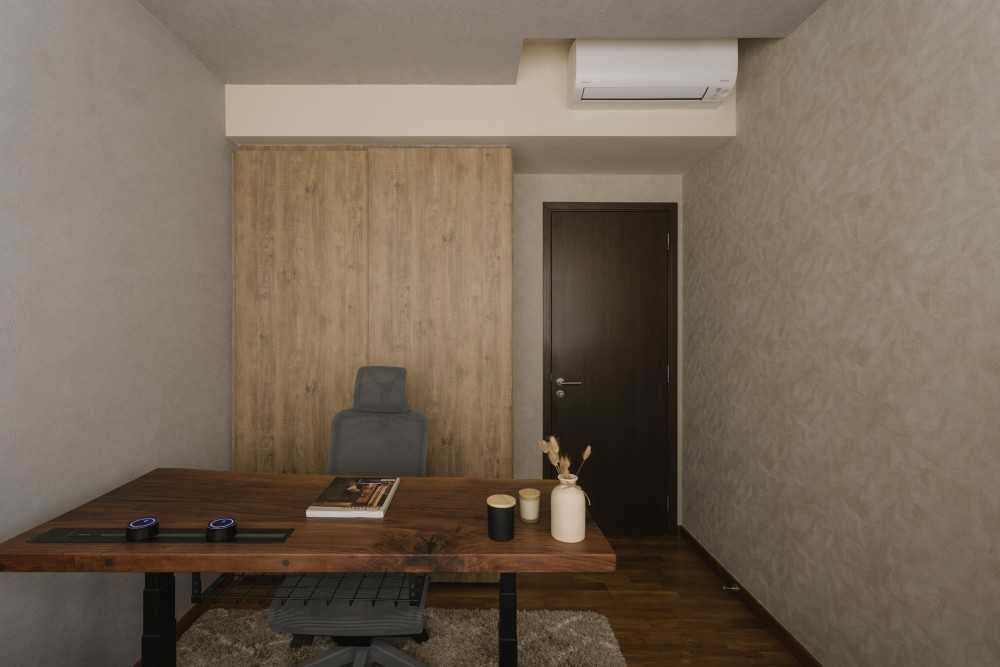Minimalist Bedroom with Wardrobe and Carpet