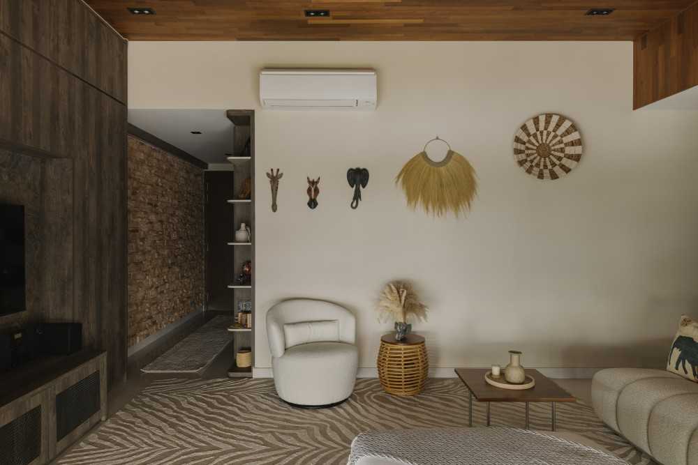 Minimalist Living Room with TV Console and Feature Wall