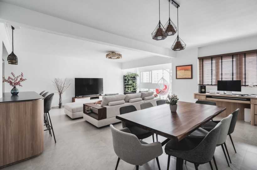 Modern Living Room with TV Console and Sofa