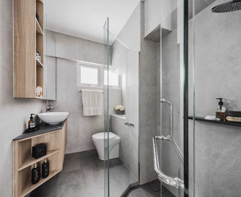 Modern Bathroom with Shower Screen and Bathroom Sinks