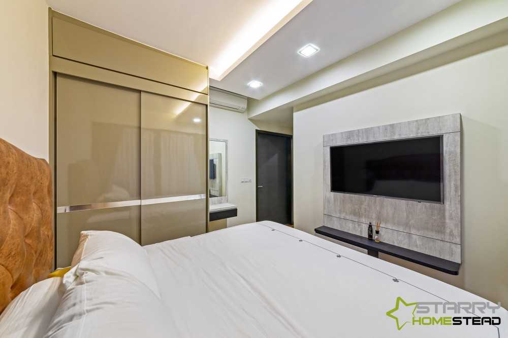 Scandinavian Bedroom with Wardrobe and Sliding Wardrobe