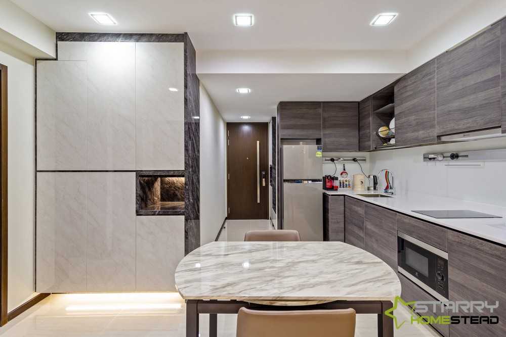 Scandinavian Kitchen with Dining Table and Dining Chairs