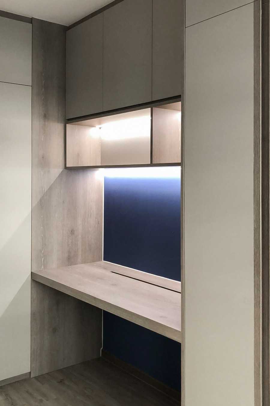 Scandinavian Bedroom with Wardrobe and Paintings