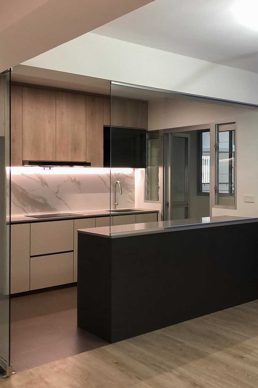 Scandinavian Kitchen with Kitchen Window and Kitchen Backsplash