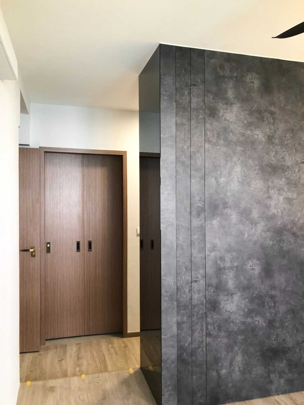 Scandinavian Bedroom with Wardrobe and Paintings