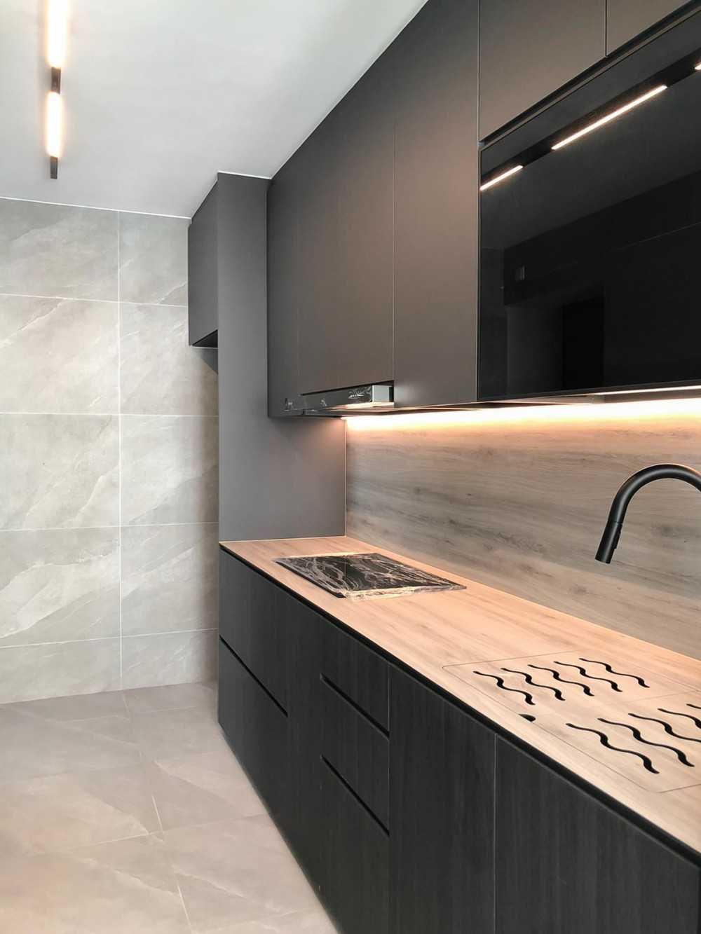 Scandinavian Kitchen with Kitchen Backsplash and Kitchen Accessories