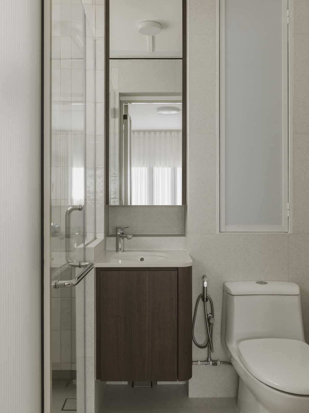 Modern Bathroom with Mirror and Shower Screen