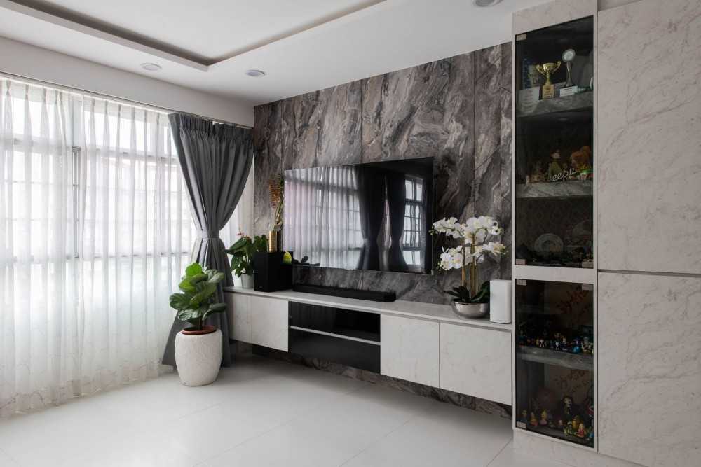 Modern Living Room with TV Console and TV