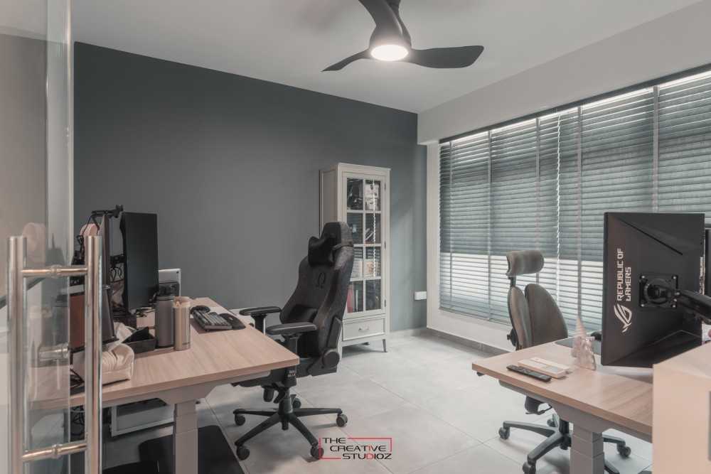 Modern Home Office with Desk and Desk Chairs