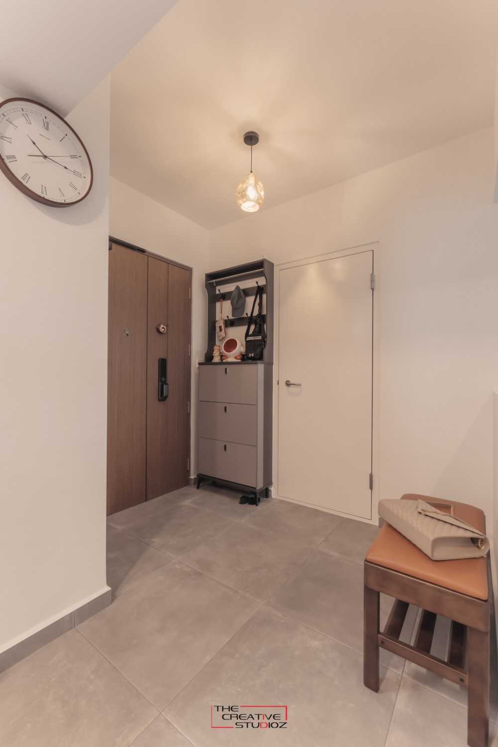 Modern Foyer with Settee and Artwork