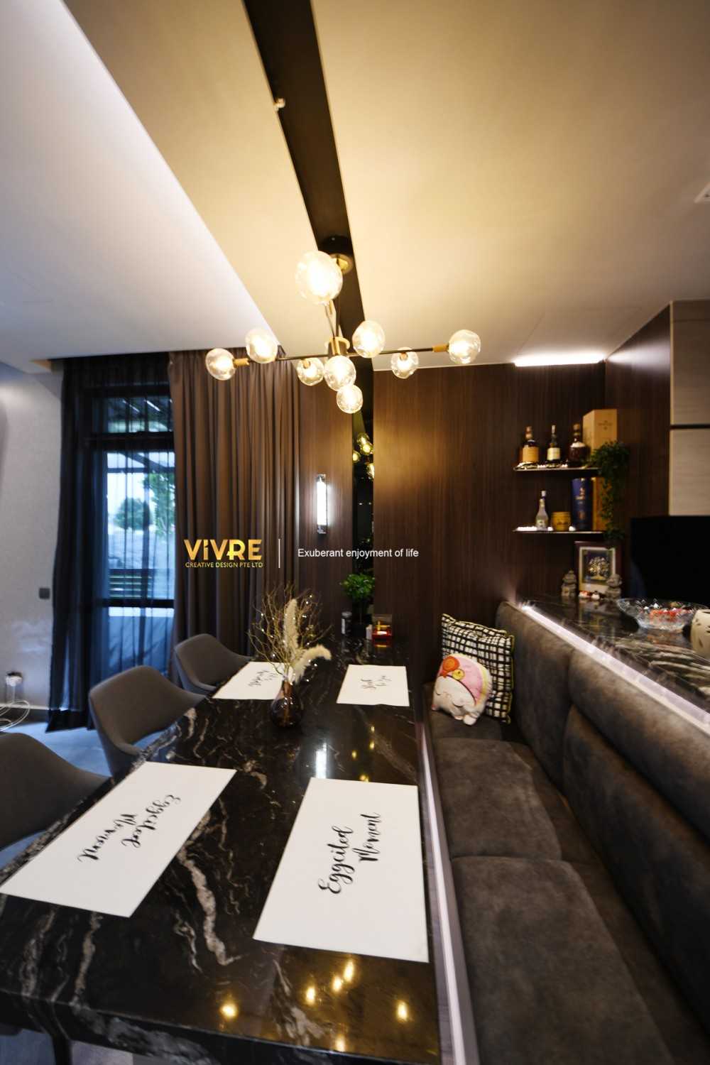 Modern Dining Room with Cove Lighting and Ceiling Light