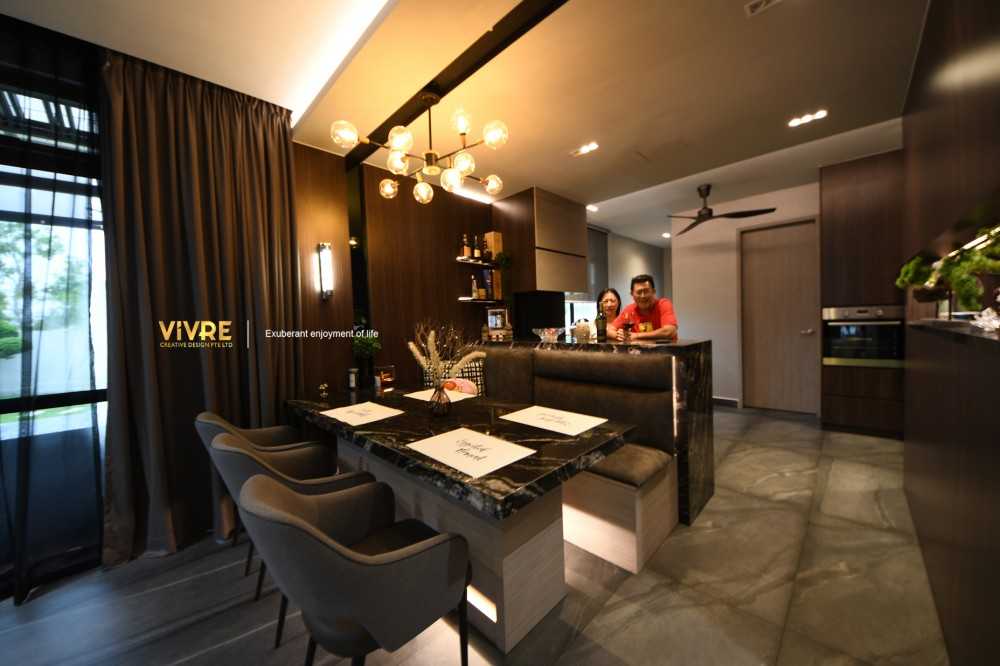 Modern Dining Room with Cove Lighting and Drop Ceiling