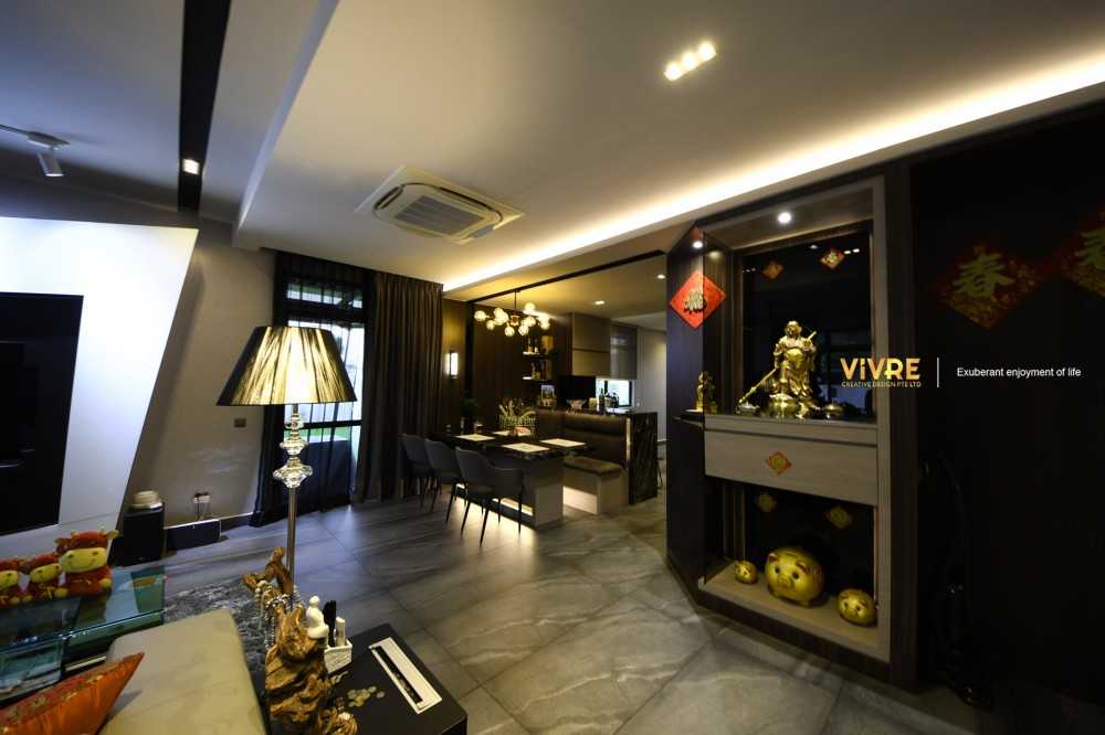 Modern Living Room with Countertop and TV Console