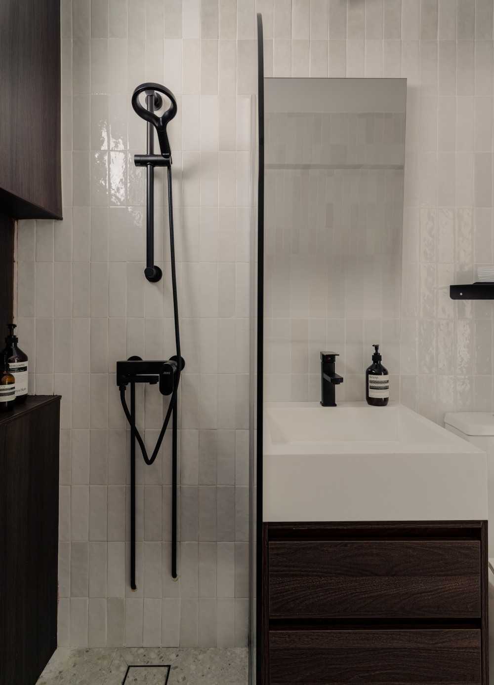 Minimalist Bathroom with Mirror and Bathroom Accessories