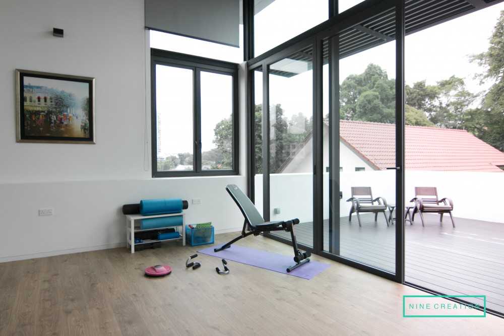 Contemporary Bedroom with Parquet Floor and Wood Flooring