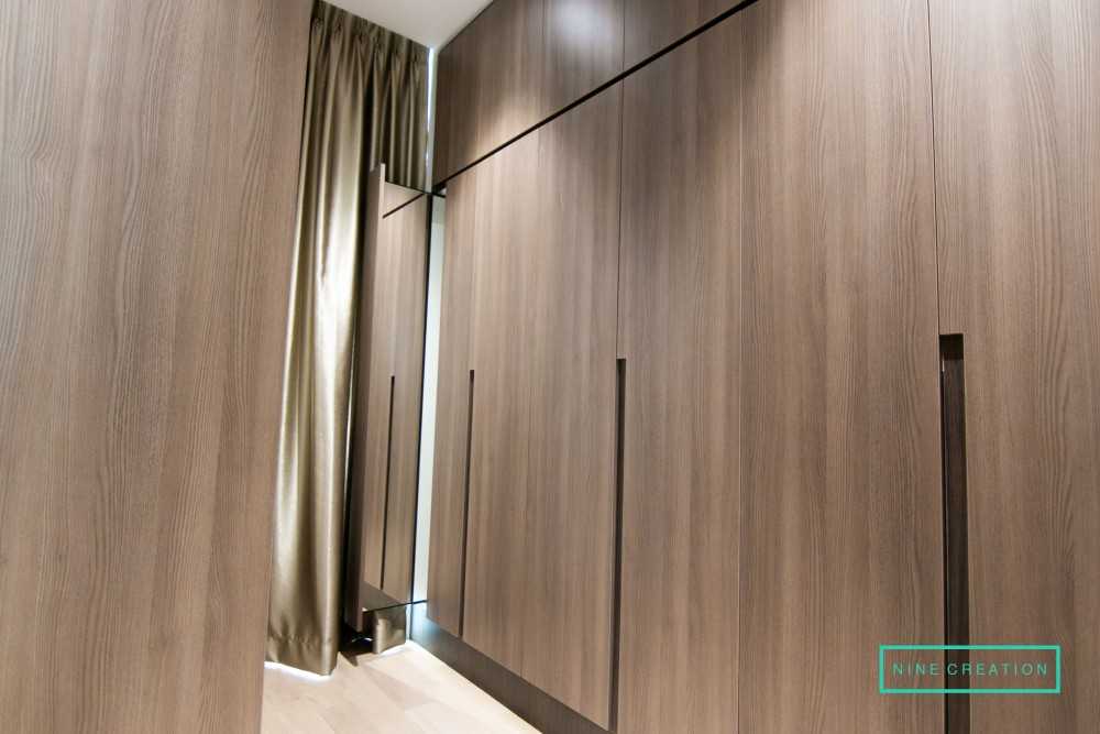 Contemporary Bedroom with Wood Flooring and Wardrobe