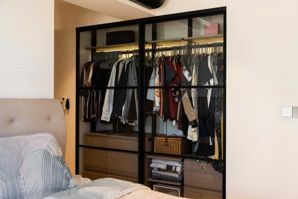 Modern Bedroom with Vinyl Flooring and Wood Flooring