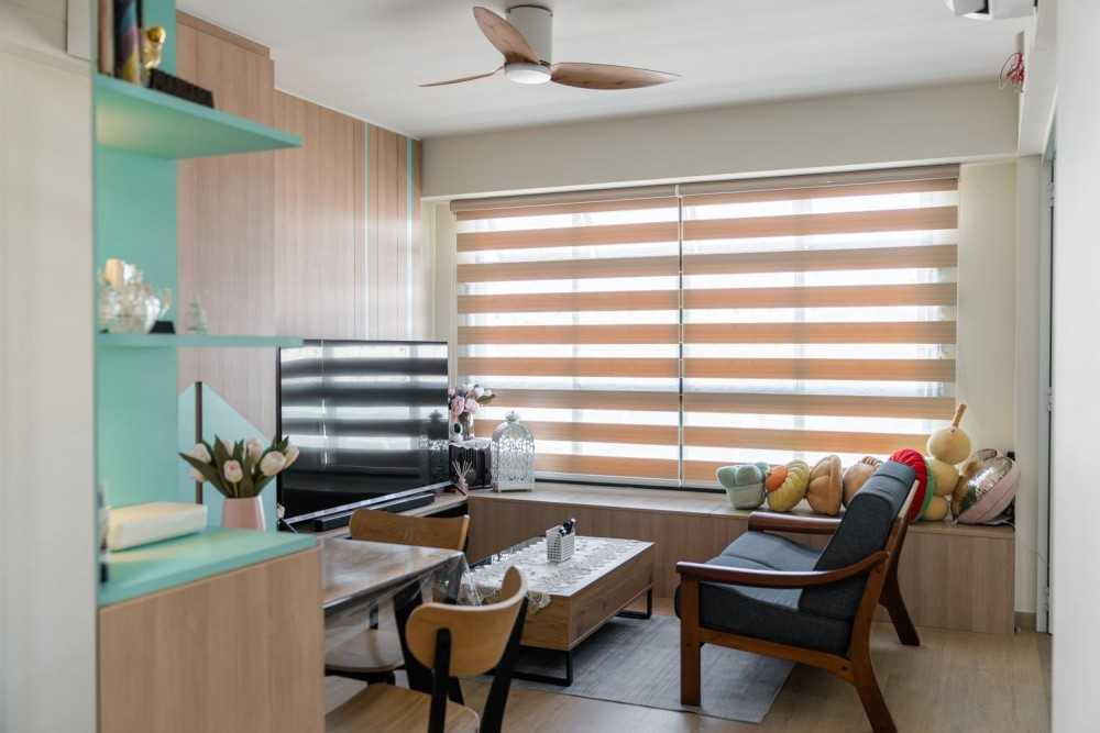 Contemporary Living Room with TV Console and Sofa