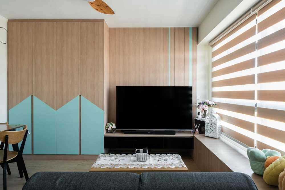 Contemporary Living Room with Vinyl Flooring and Wood Flooring