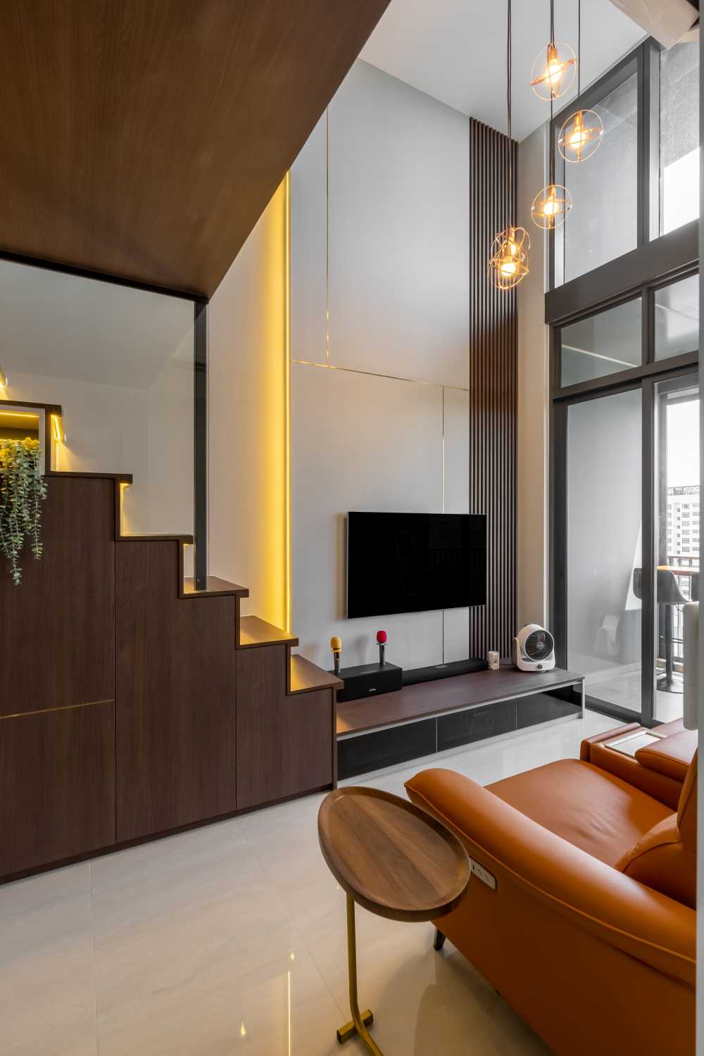 Contemporary Mezzanine with Loft and Bedside Table