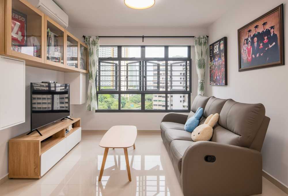 Minimalist Living Room with TV Console and Sofa