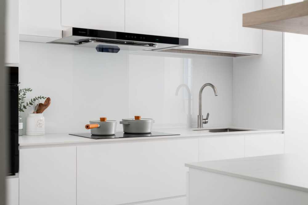 Scandinavian Kitchen with Cupboard and Kitchen Accessories