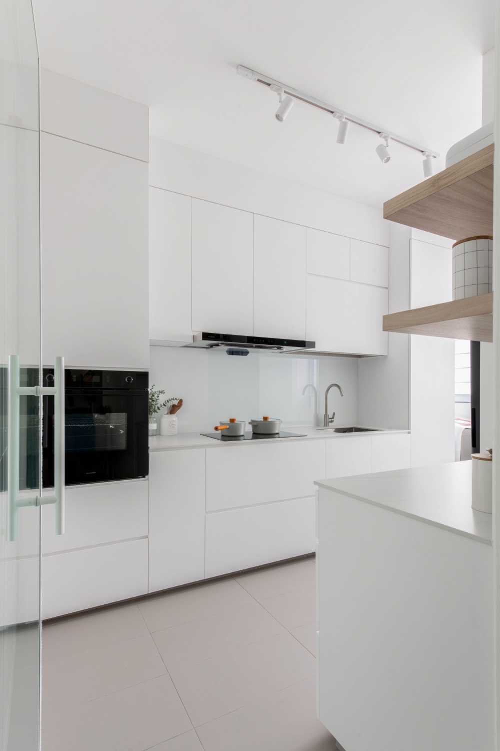 Scandinavian Kitchen with Kitchen Island and Cupboard