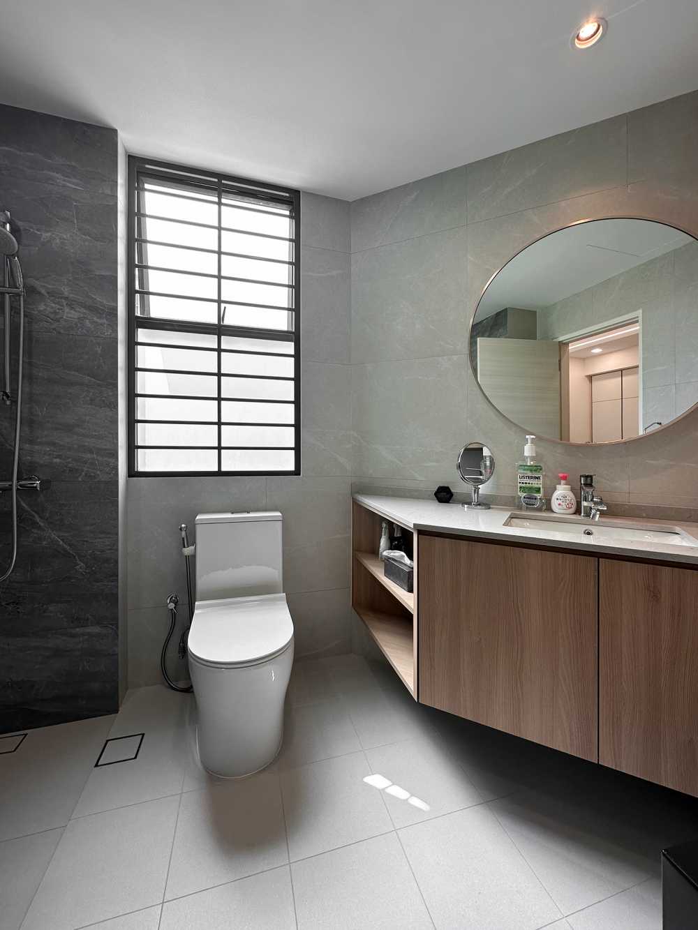 Scandinavian Bathroom with Bathroom Storage and Bathroom Sinks